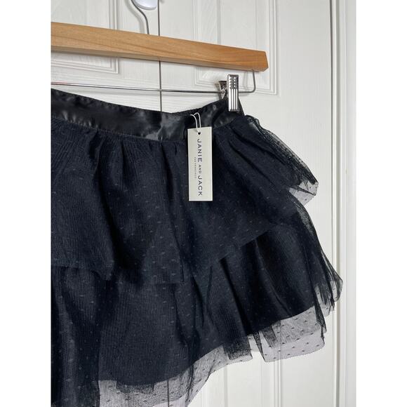 NEW Janie and Jack Black Tiered Tulle TuTu Skirt Size 7 - Picture 2 of 9